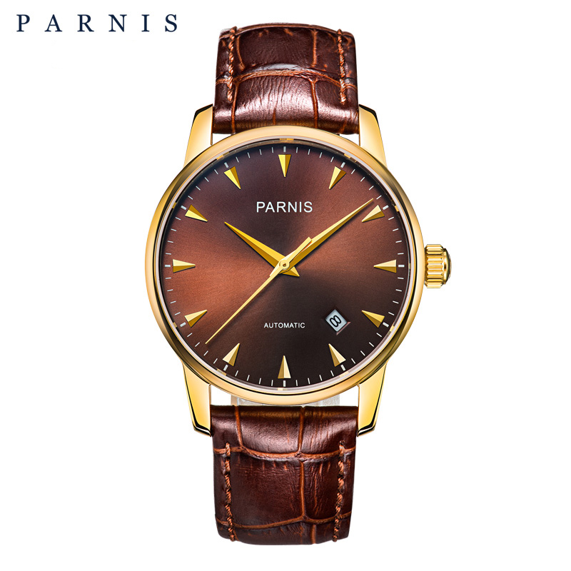 Thiết kế kinh điển đồng hồ nam Parnis PAP6038-4