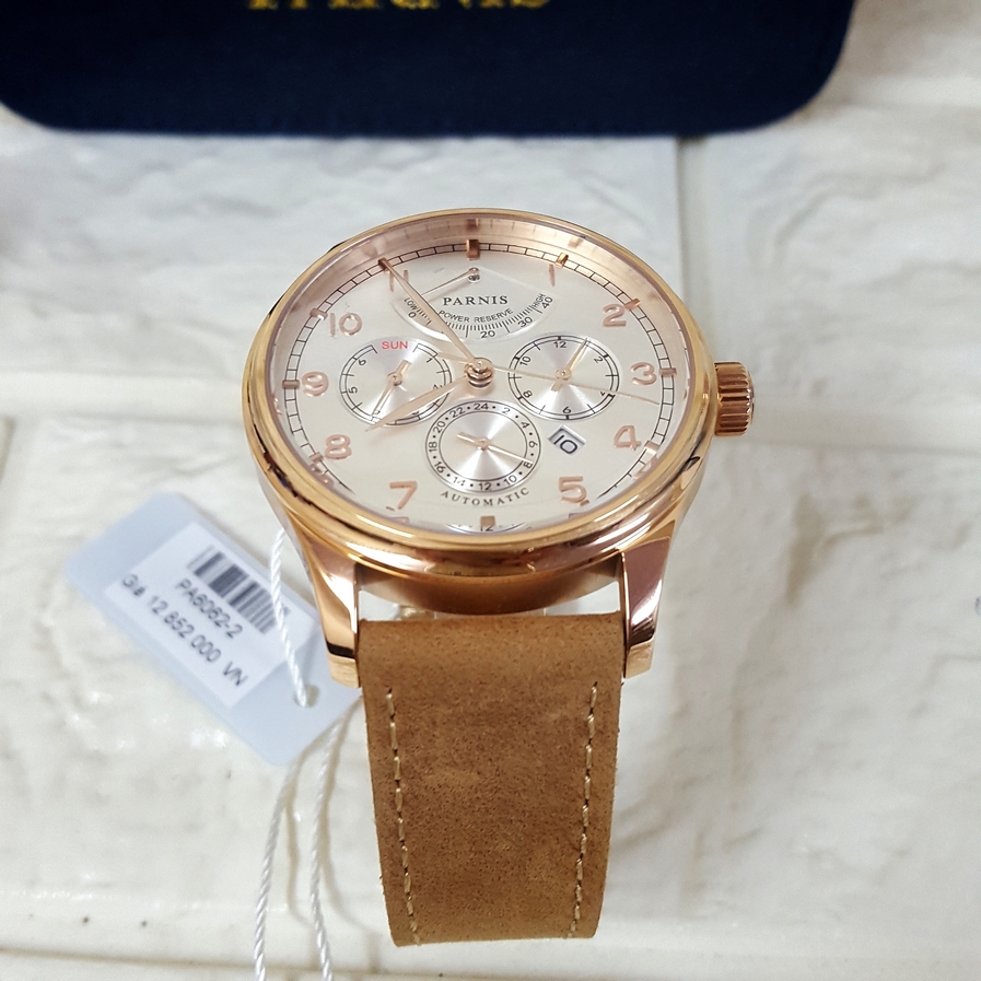 Thiết kế kinh điển đồng hồ nam automatic 26 chân kính Parnis PA6062-2