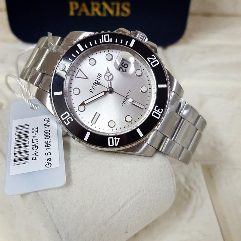 Thiết kế kinh điển của rolex đồng hồ nam Parnis PA-GMT1-22