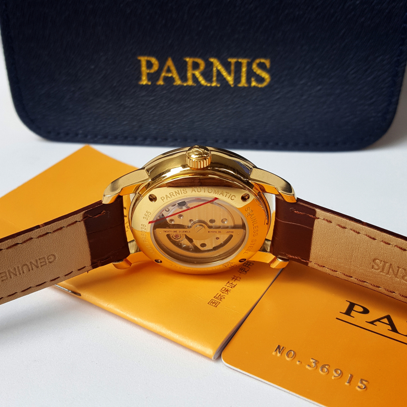 Thiết kế kinh điển đồng hồ nam Parnis PAP6038-4
