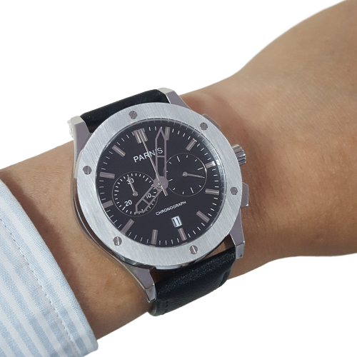 Thiết kế kinh điển của Hublot đồng hồ nam Parnis P6025-2