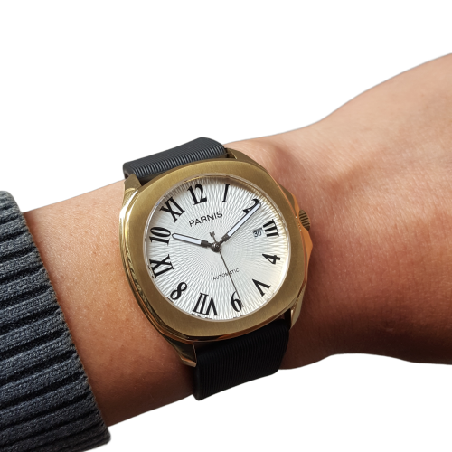 Thiết kế kinh điển đồng hồ nam Parnis P6022-1
