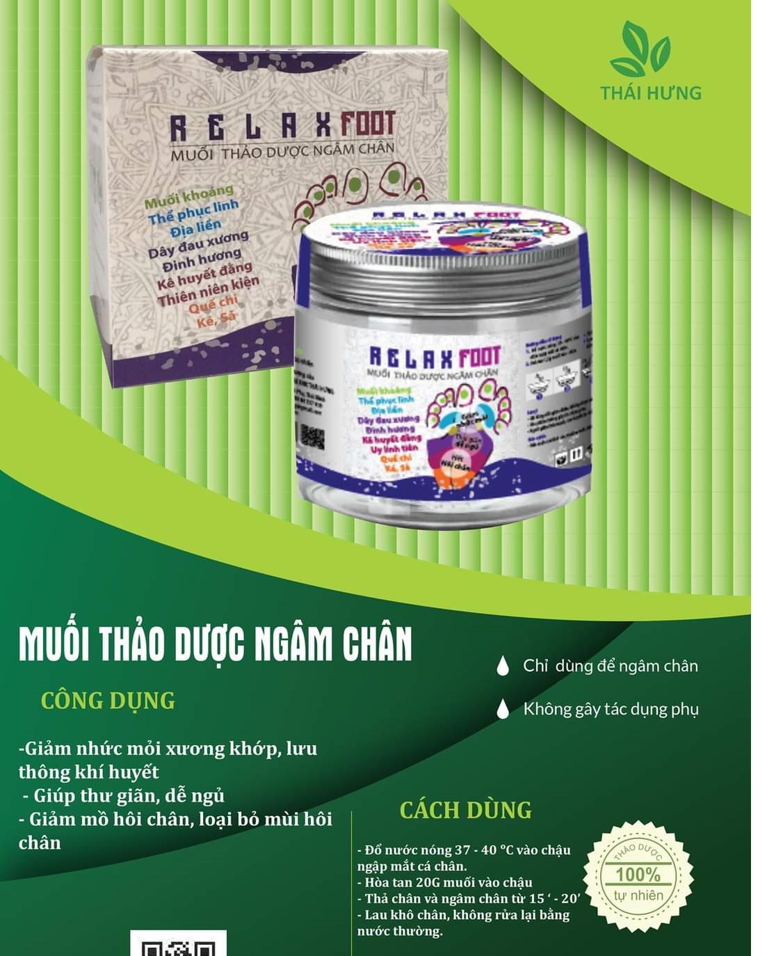 Muối thảo dược ngâm chân Thái Hưng Relax Food