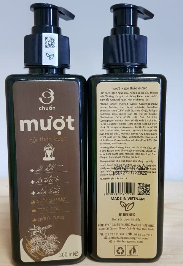 Dầu gội thảo dược Ơ chuẩn mượt An Thái Hưng 300ml