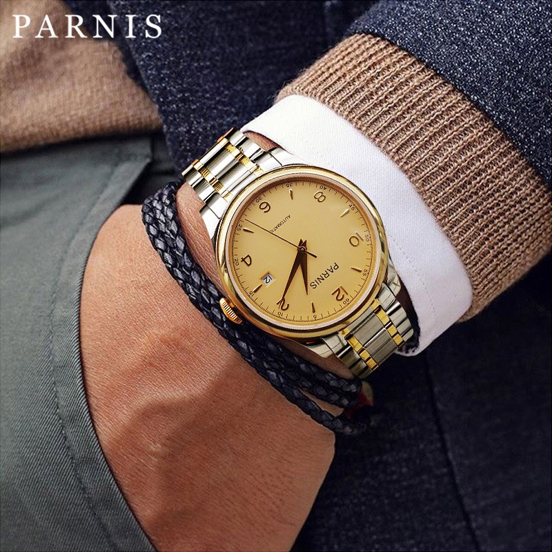 Thiết kế kinh điển đồng hồ nam Parnis PH2113G