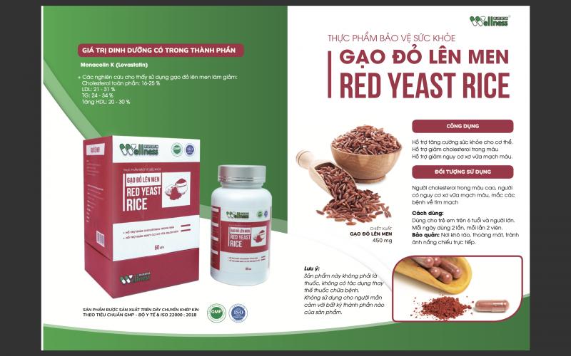 Viên uống giảm nguy cơ tim mạch, mỡ máu Men Gạo Đỏ