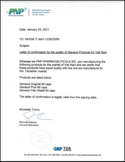 Thực phẩm bảo vệ sức khỏe Genacol Original