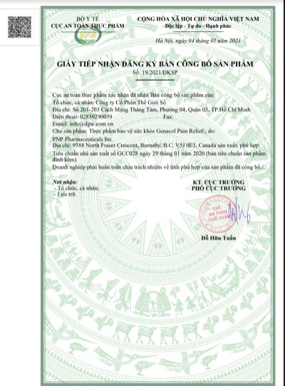 Thực phẩm bảo vệ sức khỏe Genacol Pain Relief