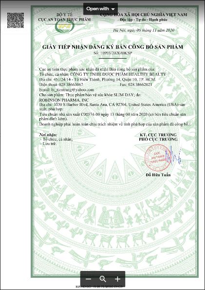 Thực phẩm hỗ trợ giảm cân Slim Day