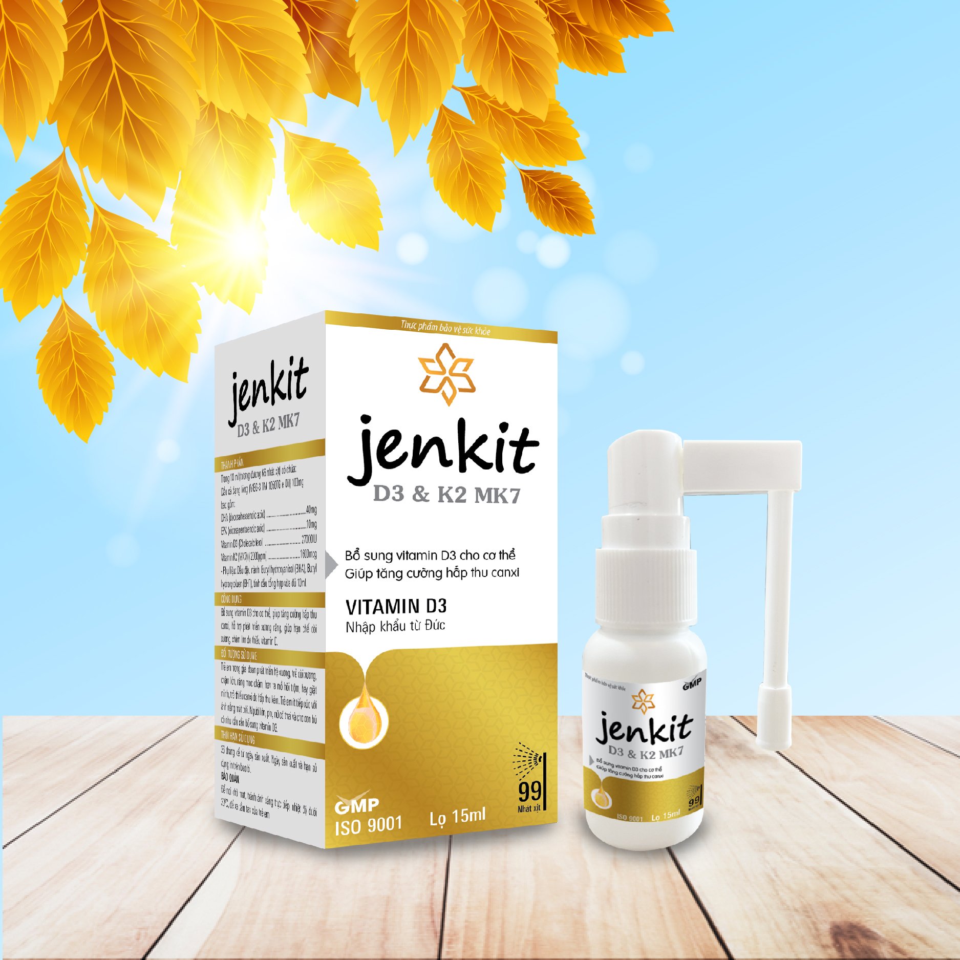 Chai xịt tối ưu chiều cao và phát triển trí não cho bé D3K2 DHA