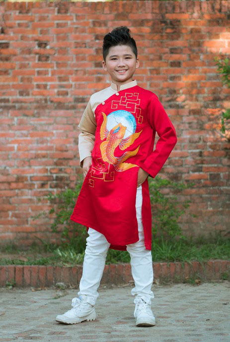 Áo dài bé trai từ 3 đến 15 tuổi
